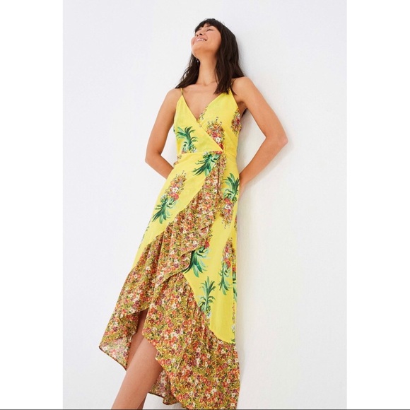 pineapple print maxi dress